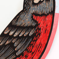Robin on Nest 10x14 | Painted Wood Carving
