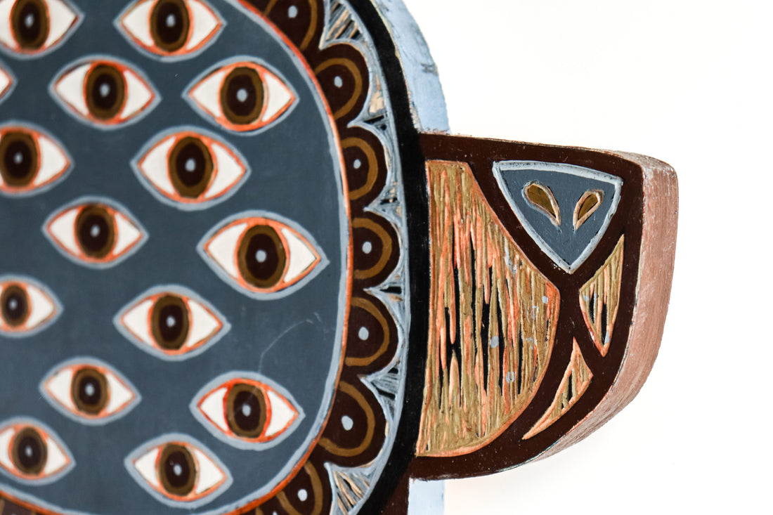 Bear Head (w/ Eyes) 14x14 | Painted Wood Carving