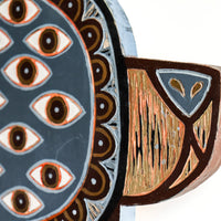 Bear Head (w/ Eyes) 14x14 | Painted Wood Carving