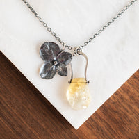 Citrine Hydrangea Necklace no.3