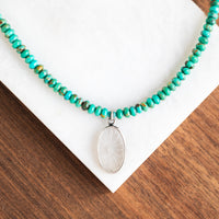 Fox Turquoise Beaded Pendant Necklace