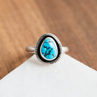 Size 8.25 | Kingman Turquoise Stamped Ring