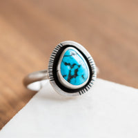Size 8.25 | Kingman Turquoise Stamped Ring
