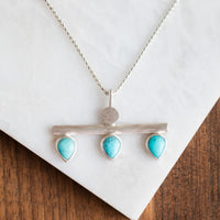 Horizontal 3 Stone Royston Turquoise Necklace