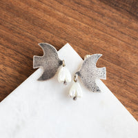 Mother of Pearl Dove Stud Earrings
