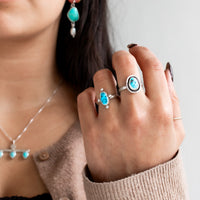 Size 7.25 | Kingman Turquoise Stamped Ring