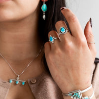 Triangle Turquoise Dots Cuff