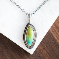 Chinese Turquoise Olive Copper Necklace