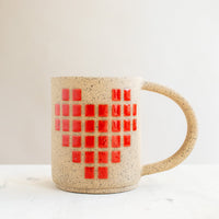 Tiled Heart Mug | Gloss Red