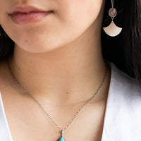 Chinese Turquoise Light Blue/Green Copper Necklace