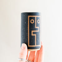 Hug Face Mini Vase | Matte Black
