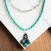 Hubei & Elisa Turquoise Lotus Necklace no.3