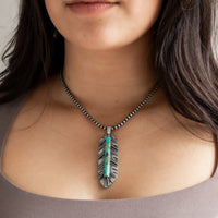 Kingman Turquoise Feather Necklace no.1