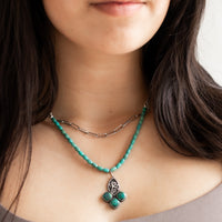 Hubei & Elisa Turquoise Lotus Necklace no.3