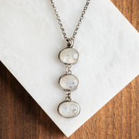 Triple Moonstone Necklace no.1
