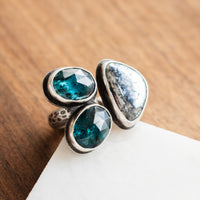 Size 8 | Double Kyanite Native Silver Ring