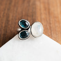 Size 8.5 | Double Kyanite Moonstone Ring