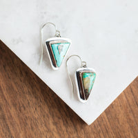 Turquoise Triangle Earrings no.1