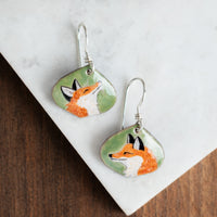 Fox Enamel Earrings