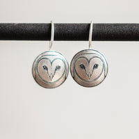 Barn Owl Hook Earrings