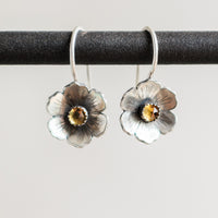 Mini Silver Citrine Flower Earrings