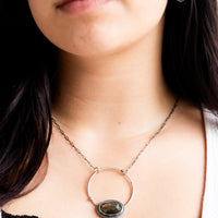 Labradorite Hoop Necklace