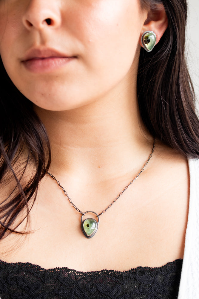 Prehnite Teardrop Necklace