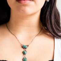 Emerald Triple Stone Necklace