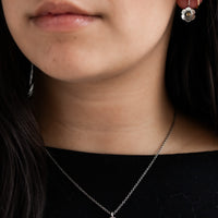 Mini Silver Citrine Flower Earrings