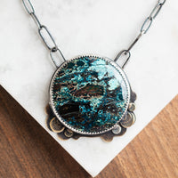 Azurite Round Forest Necklace