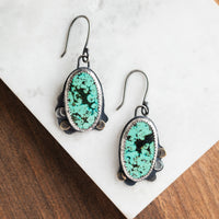 Turquoise Oval Forest Earrings
