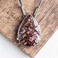 Opalized Wood Necklace w/Handcrafted Chain