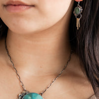 Opalized Wood Round Forest Necklace