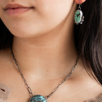 Turquoise Oval Forest Earrings