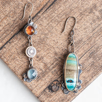 Multi-Stone Asymmetrical Earrings no.2