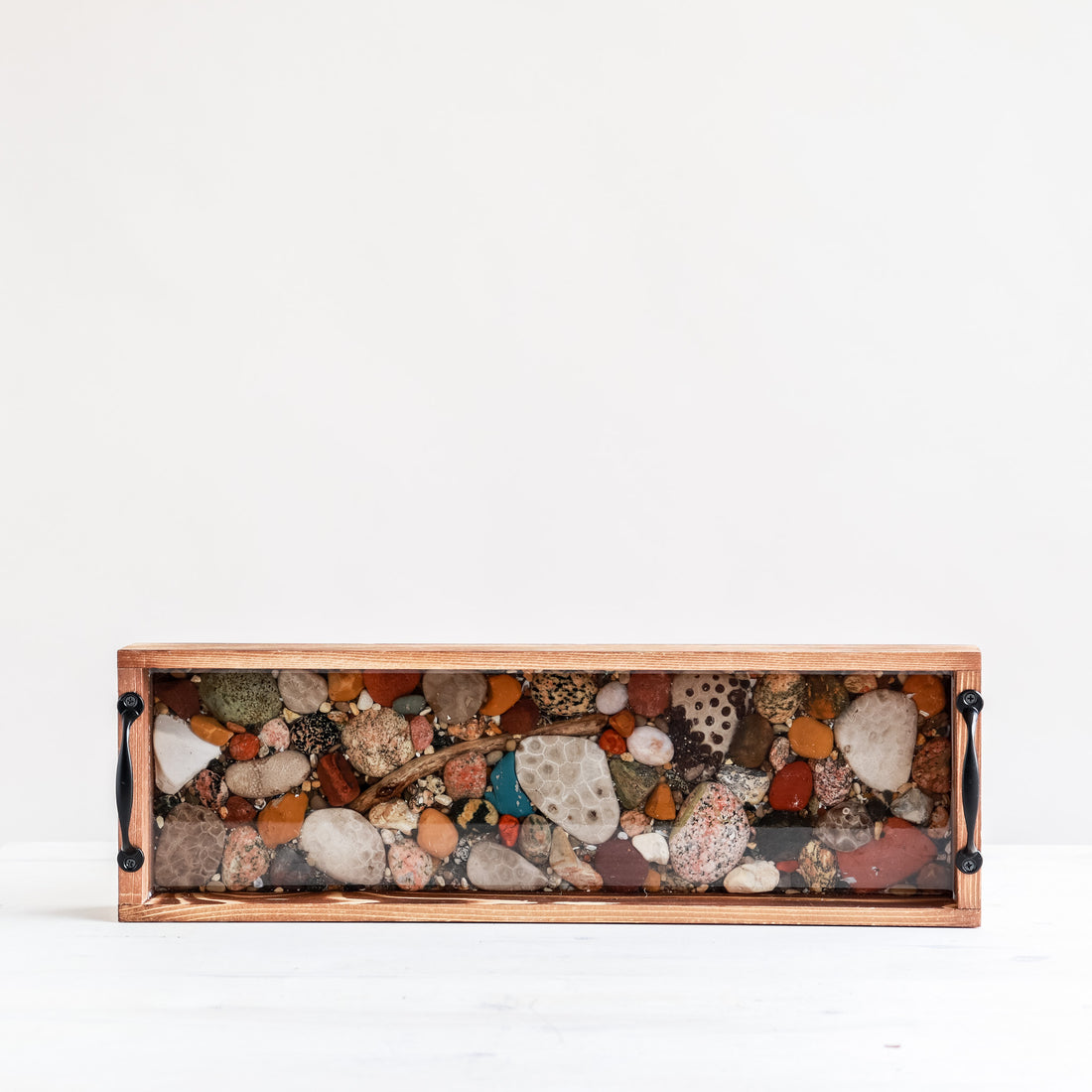 5x16 Rectangle Tray in Natural | Michigan Stones in Resin