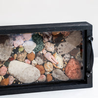 5x16 Rectangle Tray in Black | Michigan Stones in Resin
