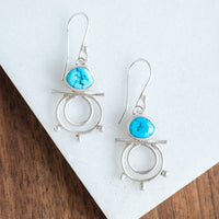 Kingman Turquoise Double Circle Earrings