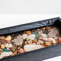 5x16 Rectangle Tray in Black | Michigan Stones in Resin