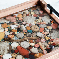 11x15 Rectangle Tray | Michigan Stones in Resin