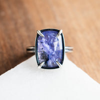 Size 8.5 | Iolite Rectangle Prong Ring