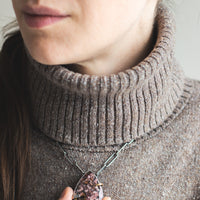 Opalized Wood Necklace w/Handcrafted Chain