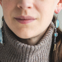 Multi-Stone Asymmetrical Earrings no.1