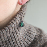 Green Kyanite Handcrafted Chain Earrings