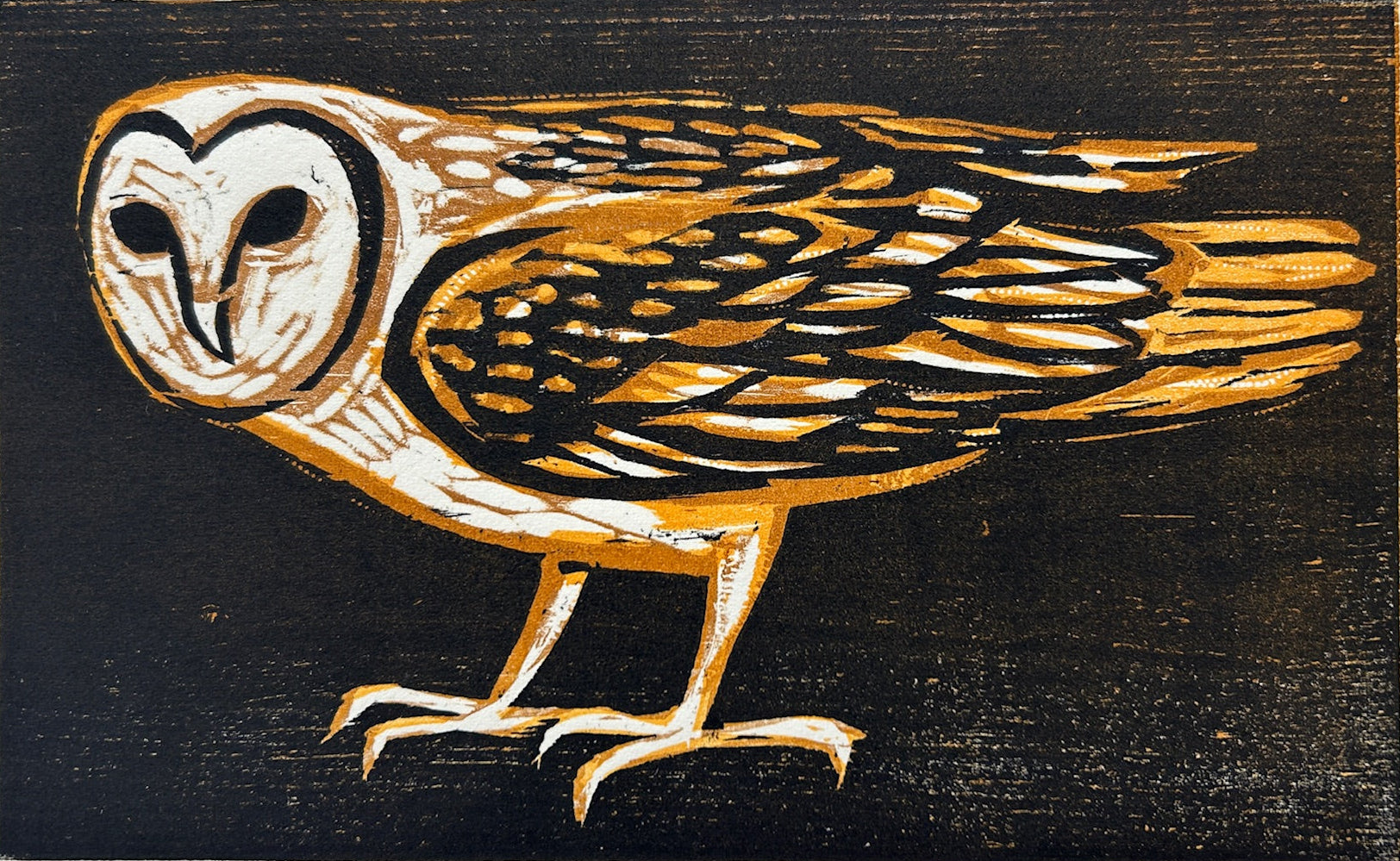 Kent Ambler | Barn Owl #2 11x14 | Woodblock Print – The Artisan's