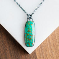 Kingman Turquoise Rectangle Necklace
