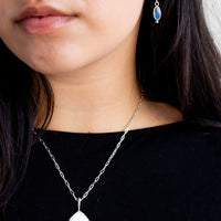 White Buffalo Triple Boulder Opal Necklace