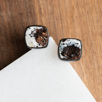 Astrophyllite Square Stud Earrings