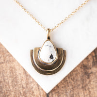 White Buffalo Turquoise Double Mesa Necklace