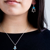 Kingman Turquoise Double Circle Earrings